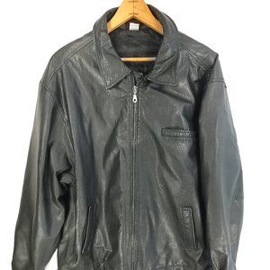 Unbranded Leather Jacket Adult's XL Zip Front Black Distressed